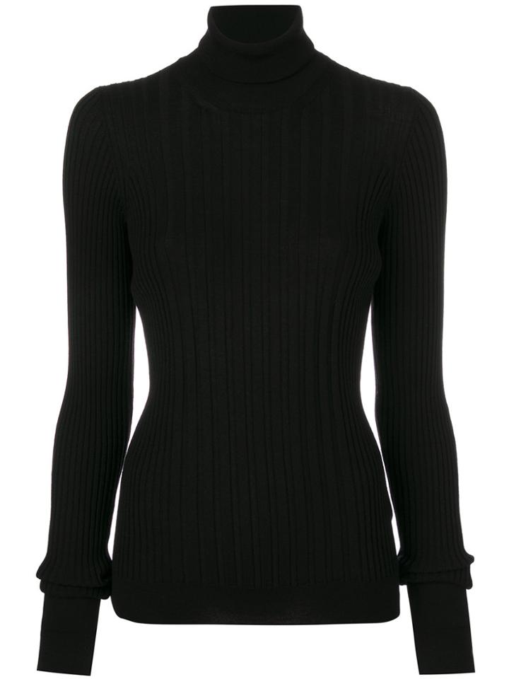 Maison Margiela Ribbed Turtleneck Top - Black