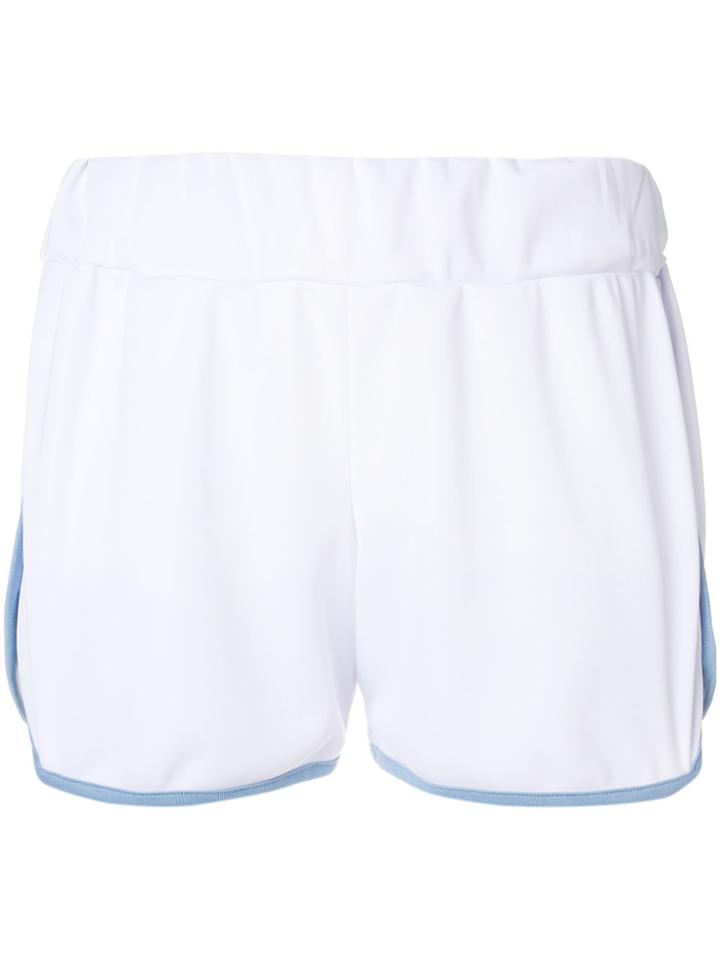 Gcds Contrast-hem Fitted Shorts - White