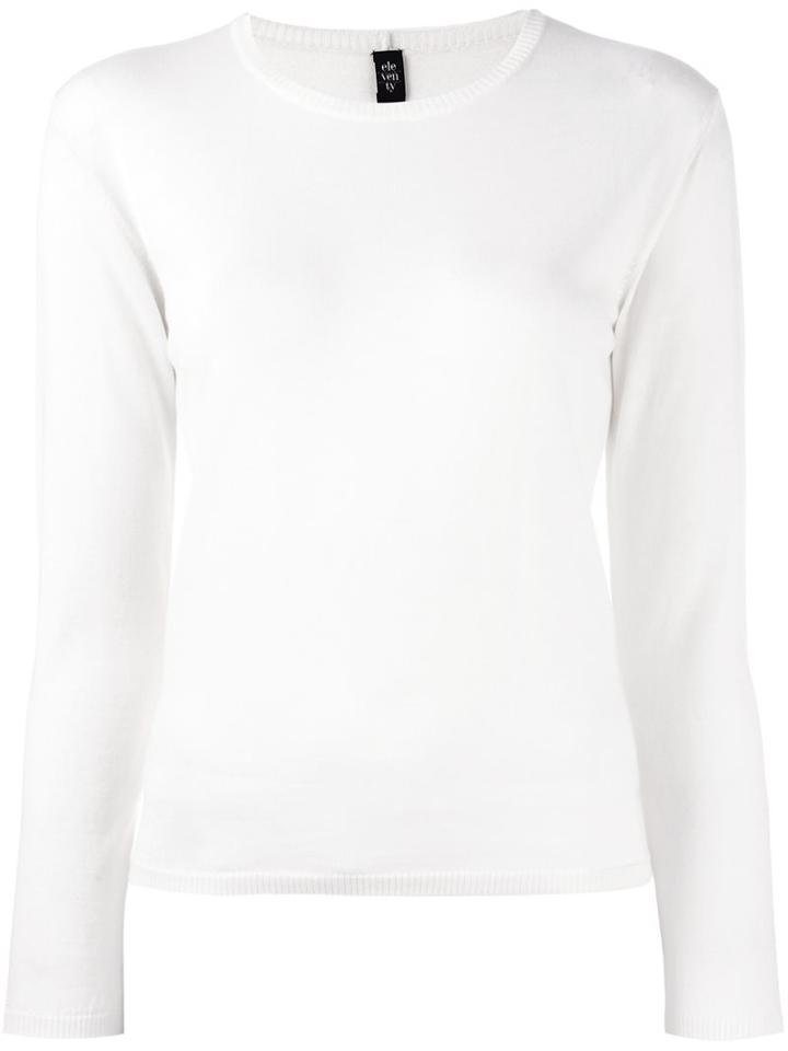 Eleventy Round Neck Jumper, Women's, Size: Medium, White, Silk/merino