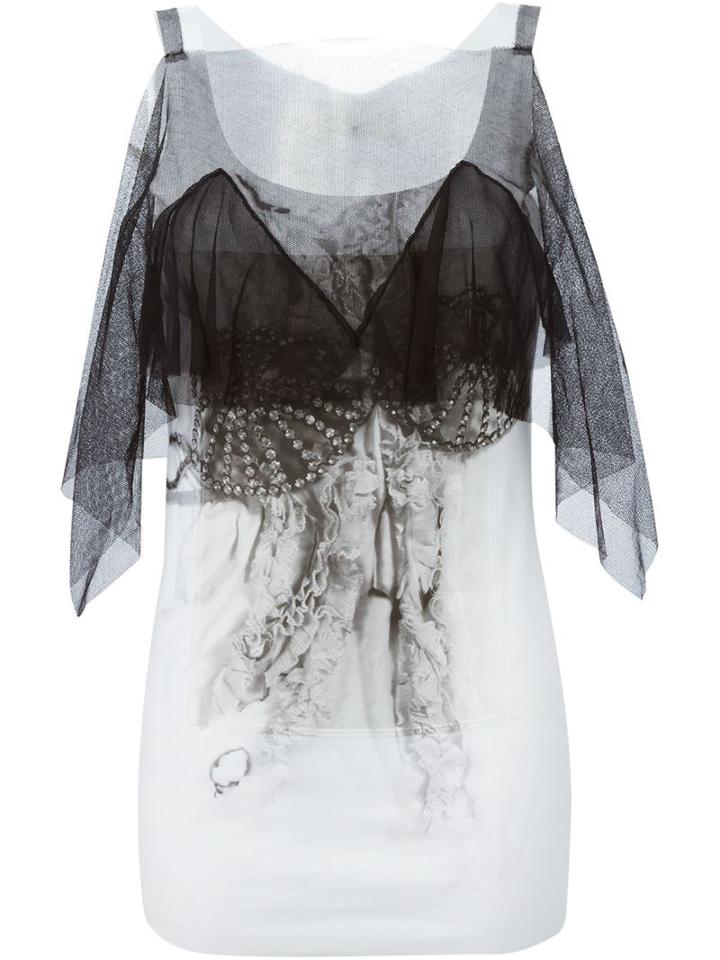 Maison Margiela Embellished Tulle Panel Top