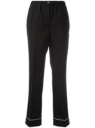 Prada Cropped Trousers, Women's, Size: 46, Black, Virgin Wool