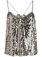 Veronica Beard Sequin Layer Tank Top - Silver