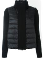 Moncler Padded Knitted Cardigan, Women's, Size: Medium, Black, Feather Down/polyamide/virgin Wool