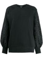 Ann Demeulemeester Embroidered Sleeve Sweatshirt - Black