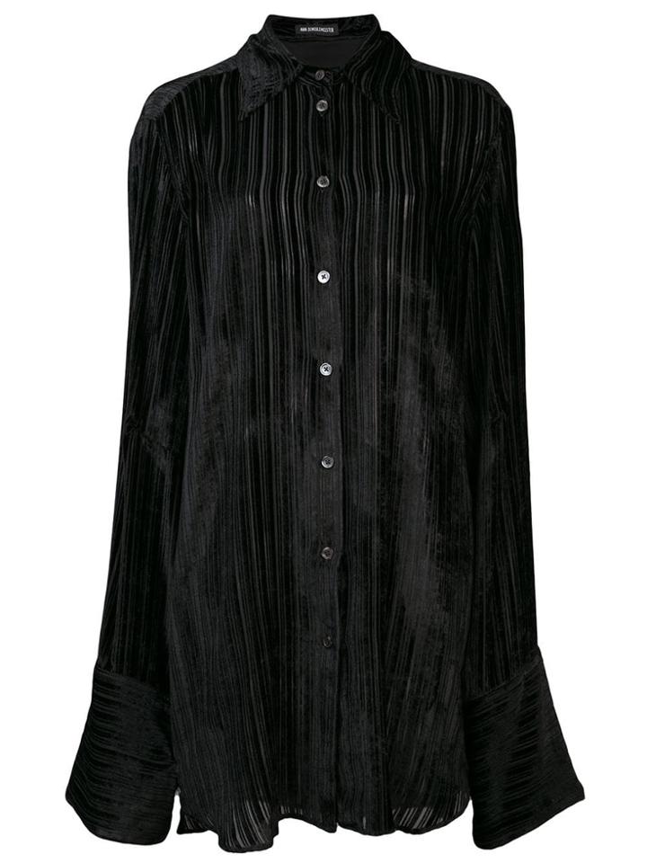 Ann Demeulemeester Oversized Sleeved Shirt - Black