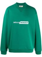 Drôle De Monsieur Logo Print Sweatshirt - Green