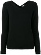Helmut Lang V-neck Knitted Top - Black