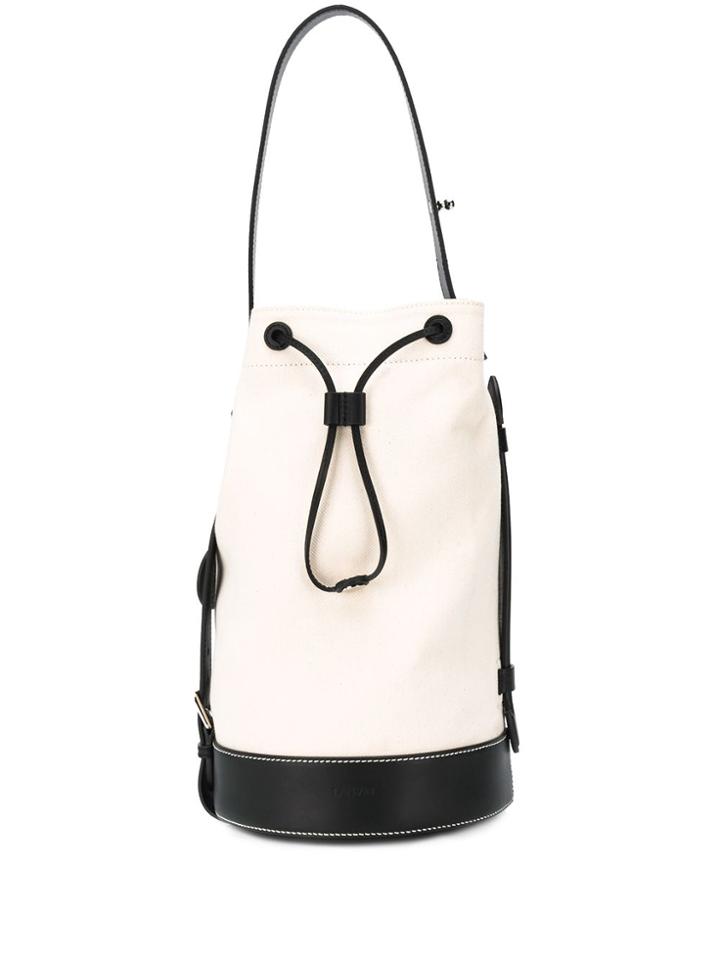 Lanvin Contrast Trim Bucket Bag - Black