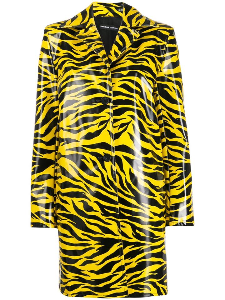 Kwaidan Editions Tiger Print Car Coat - Yellow