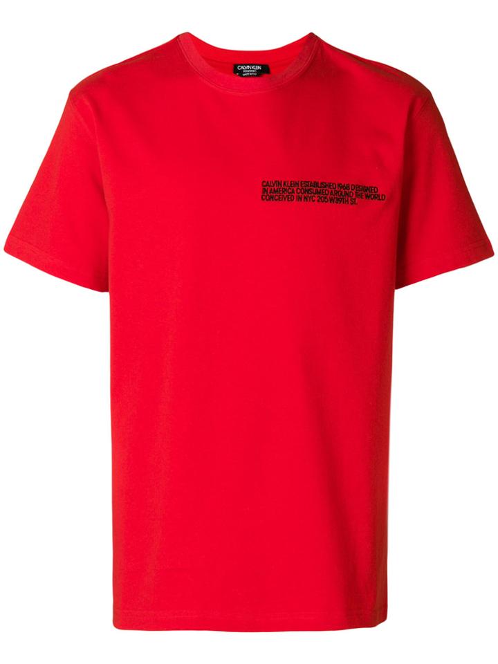 Calvin Klein 205w39nyc Embroidered Logo T-shirt - Yellow & Orange