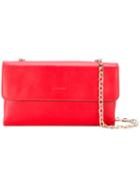 Casadei - Chain Flap Bag - Women - Leather/satin - One Size, Red, Leather/satin