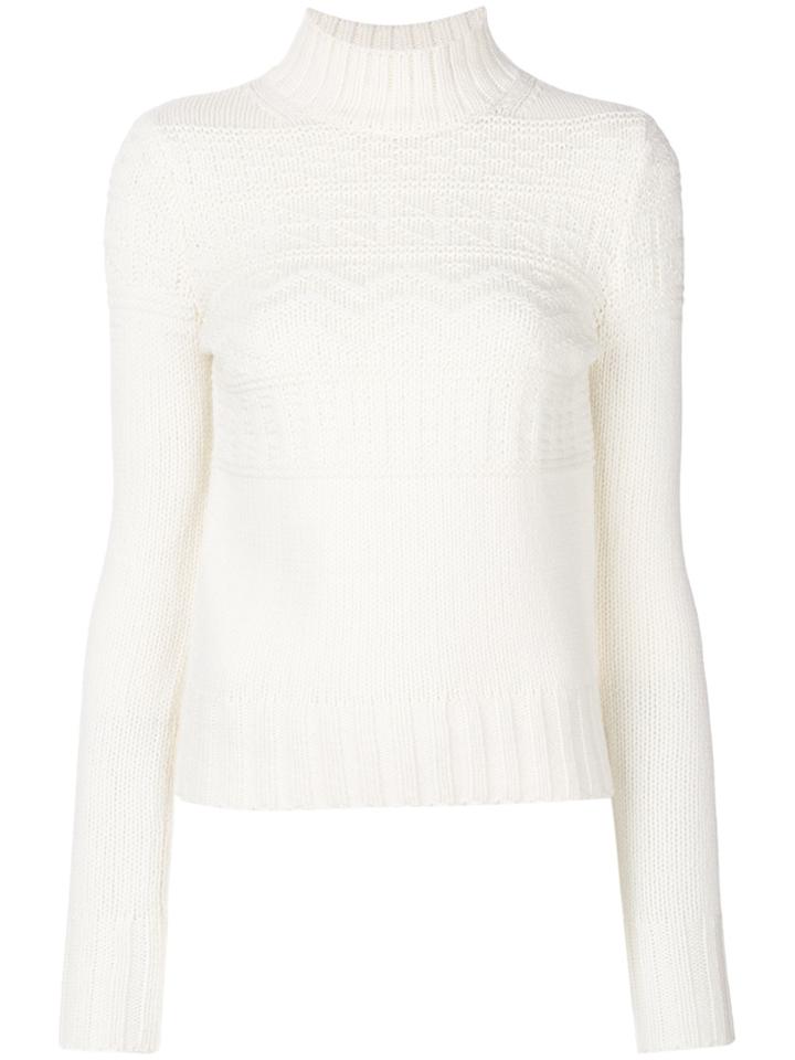 Joseph Fisherman Knit High Neck Sweater - White