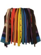 Jc De Castelbajac Vintage Rainbow Stripe Fringed Jacket - Multicolour