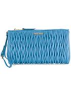 Miu Miu Matelassé Wristlet Clutch - Blue