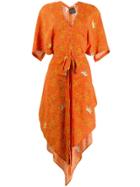 Loewe V-neck Wrap Dress - Orange