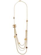 Chanel Pre-owned Layered Logo Long Necklace - Gold