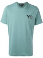 Y-3 Logo Print T-shirt, Men's, Size: Xxl, Blue, Cotton