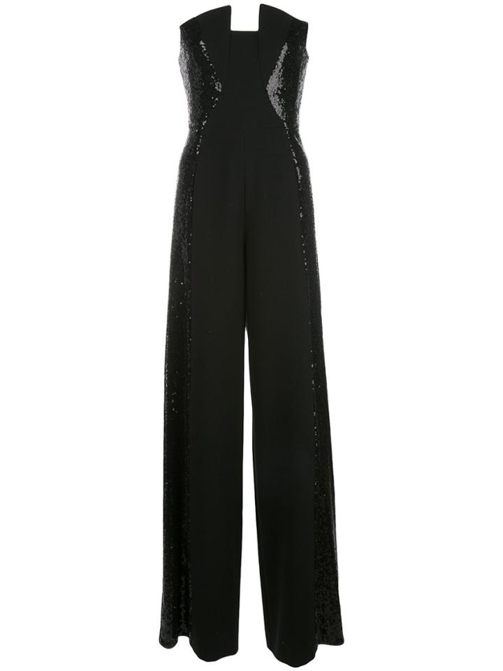 Black Halo Lena Sequinned Strapless Jumpsuit