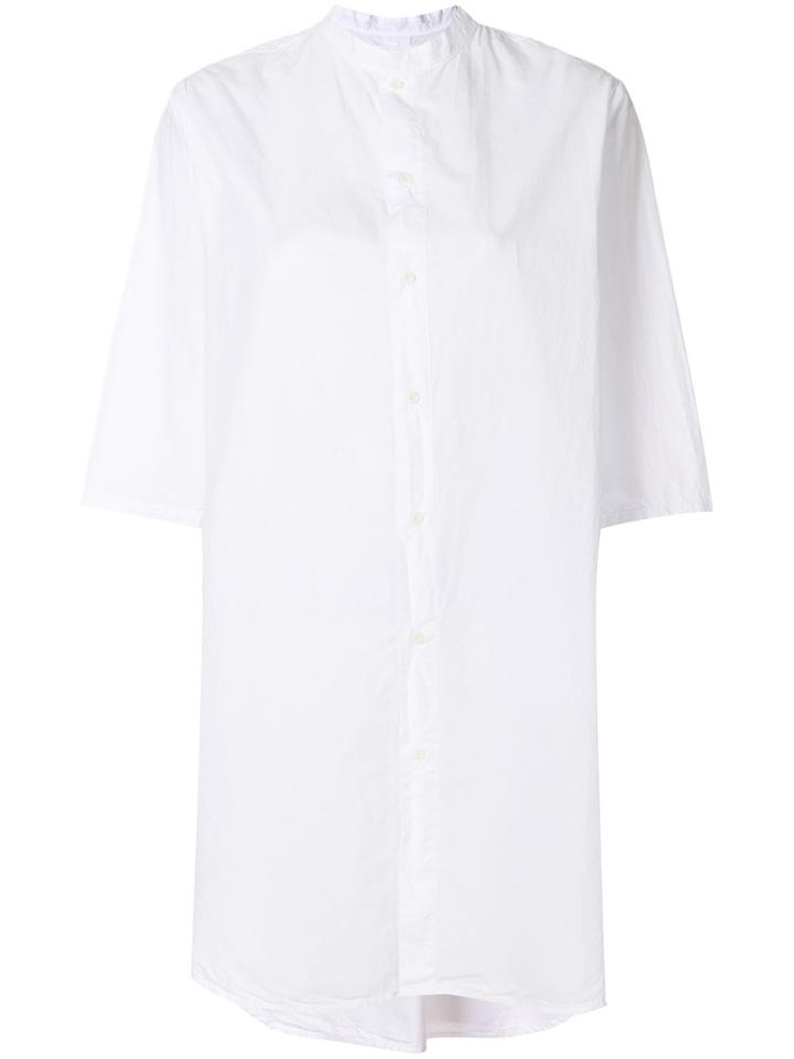 Labo Art Band Collar Longline Shirt - White