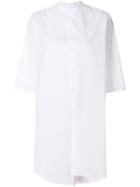 Labo Art Band Collar Longline Shirt - White