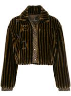 Fendi Vintage Cropped Faux Fur Jacket - Black