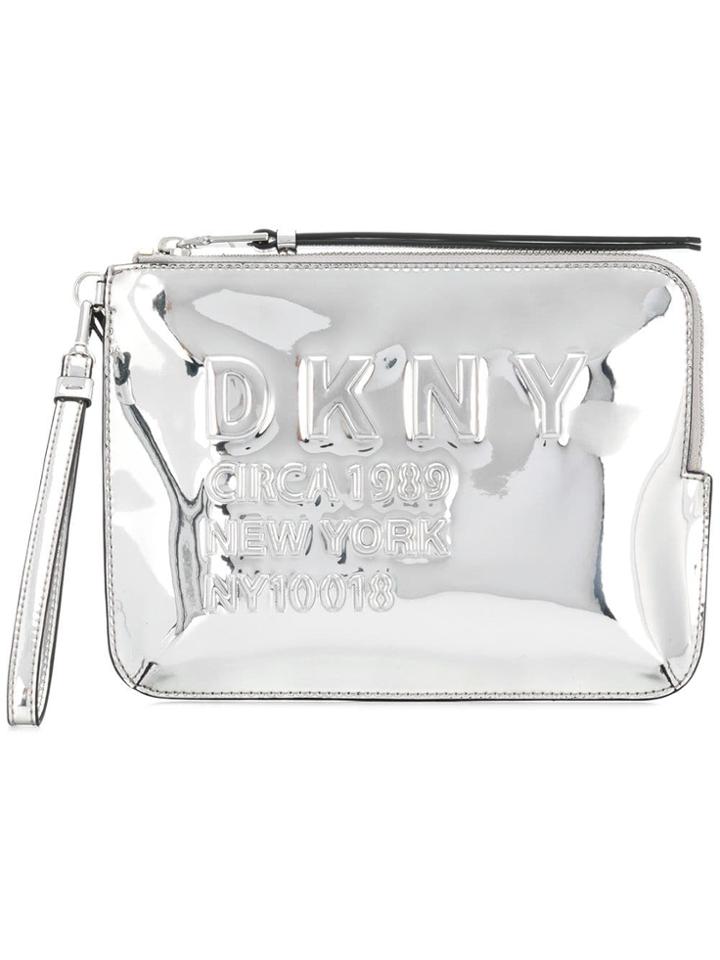 Dkny Mirror Clutch - Metallic