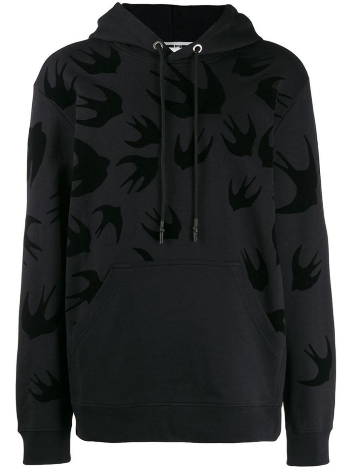 Mcq Alexander Mcqueen Flock Swallow Hoodie - Black