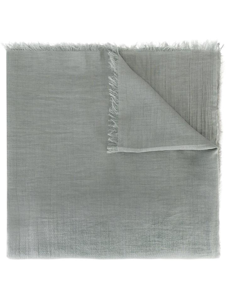 Rick Owens Frayed Scarf, Grey, Cotton/cashmere