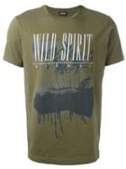 Diesel Printed Motif T-shirt, Men's, Size: Xxl, Green, Cotton