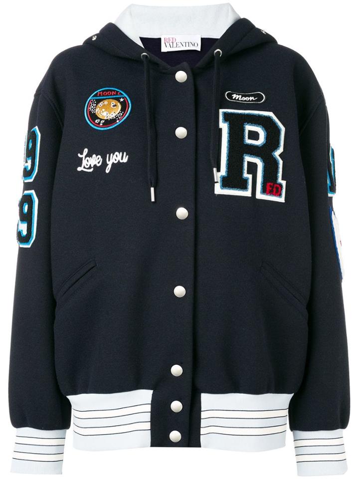 Red Valentino Varsity Bomber Jacket - Blue