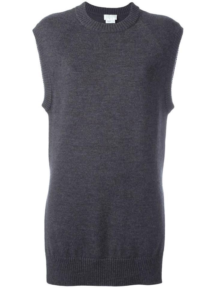 Dkny Shirt Tail Knit Vest, Women's, Size: Small, Grey, Merino/cotton/spandex/elastane