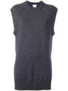 Dkny Shirt Tail Knit Vest, Women's, Size: Small, Grey, Merino/cotton/spandex/elastane