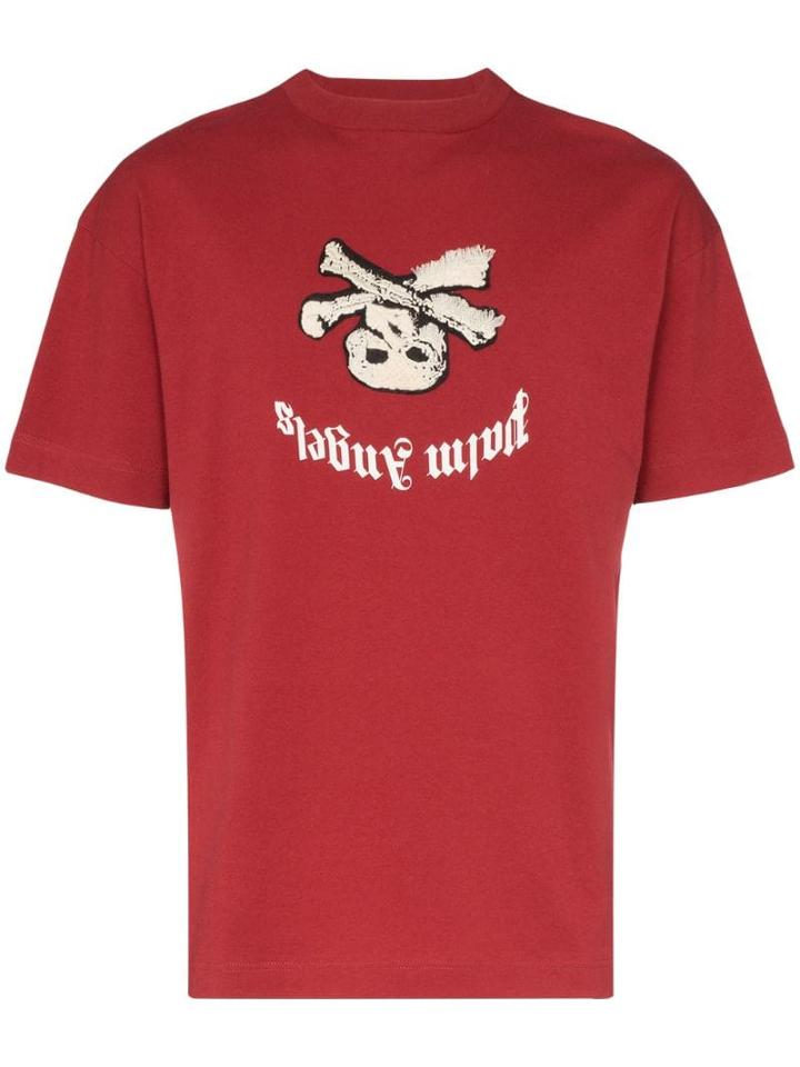 Palm Angels Skull-embroidered Logo T-shirt