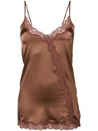 Max & Moi Lace Insert Top - Brown