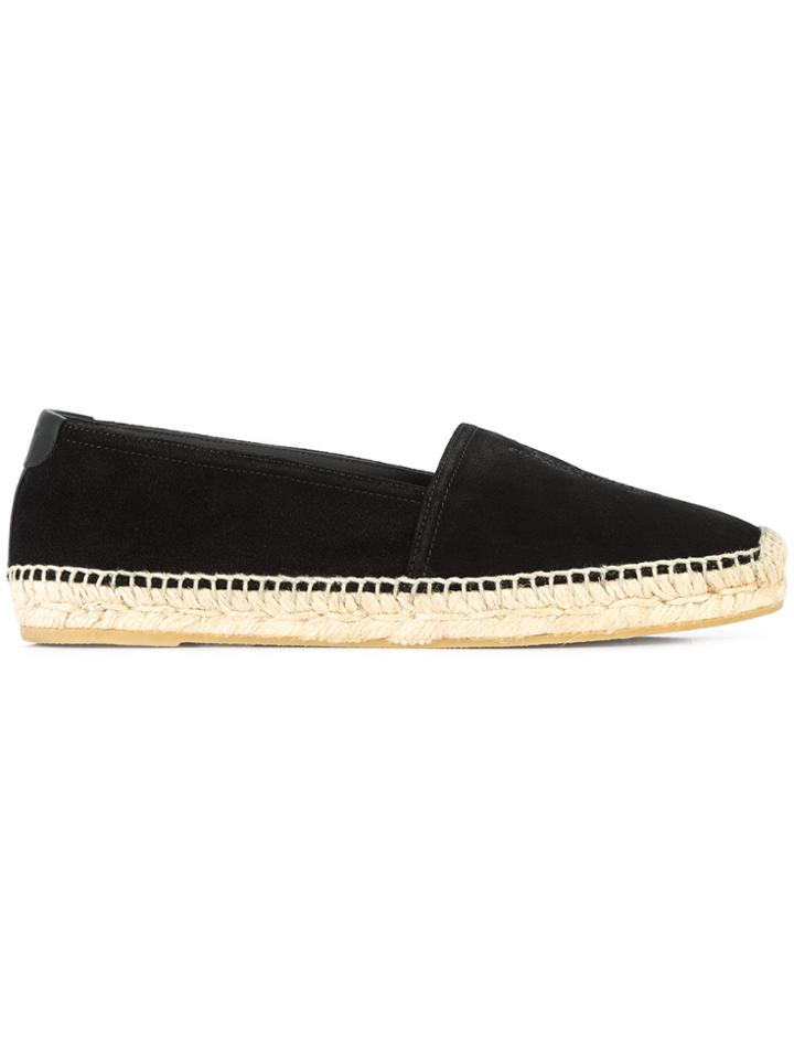 Saint Laurent Logo Stitched Espadrilles - Black