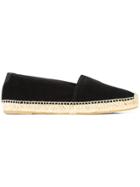 Saint Laurent Logo Stitched Espadrilles - Black