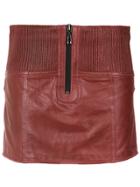 Andrea Bogosian Leather Skorts - Red