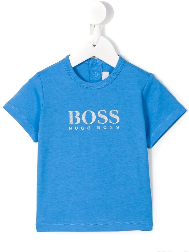 Boss Kids - Logo Print T-shirt - Kids - Cotton - 6 Mth, Blue
