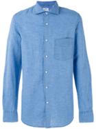 Aspesi - Plain Shirt - Men - Cotton/linen/flax - 39, Blue, Cotton/linen/flax