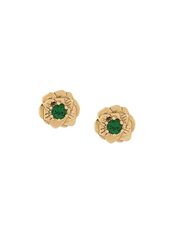 Aurelie Bidermann 18kt Gold Tsavorite Bouquet Earrings - Metallic
