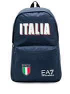 Ea7 Emporio Armani 'italia' Logo Backpack - Blue