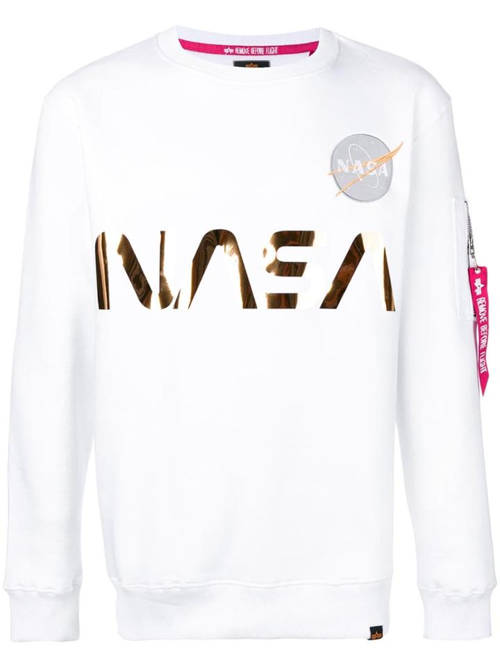 Alpha Industries Nasa Print Sweatshirt - White