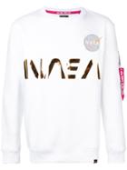 Alpha Industries Nasa Print Sweatshirt - White