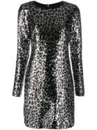 Michael Michael Kors Sequin Embroidered Party Dress - Silver