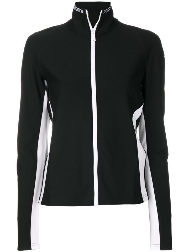Paco Rabanne Funnel Neck Zip Cardigan - Black