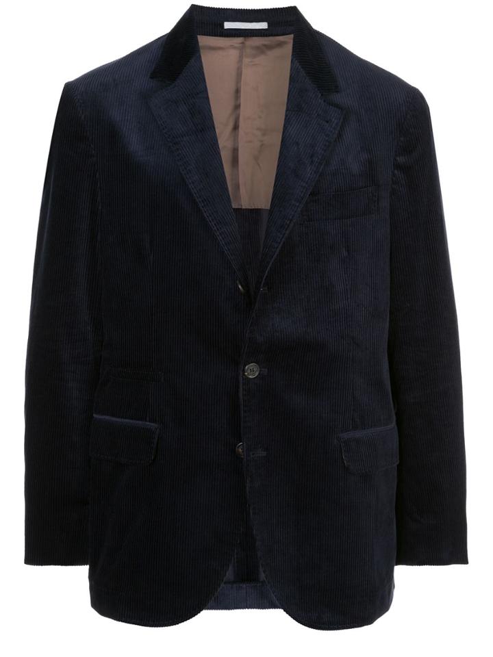 Brunello Cucinelli Ribbed Single Breasted Blazer - Blue
