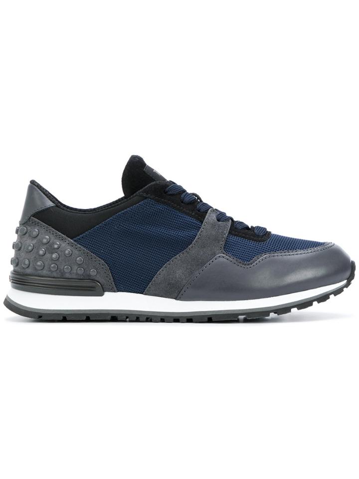 Tod's Embossed Heel Lace-up Sneakers - Blue
