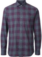 Kent & Curwen Gingham Check Shirt, Men's, Size: Medium, Pink/purple, Cotton