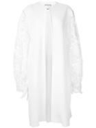 Co-mun - Lace Sleeve Coat - Women - Cotton/polyester - 46, White, Cotton/polyester