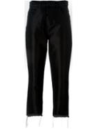 Marques Almeida Frayed Hem High Rise Cropped Trousers